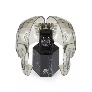 Philipp Plein The Skeleton Automatic Herrenuhr PWRAA0923 42mm Schwarzes Silikon