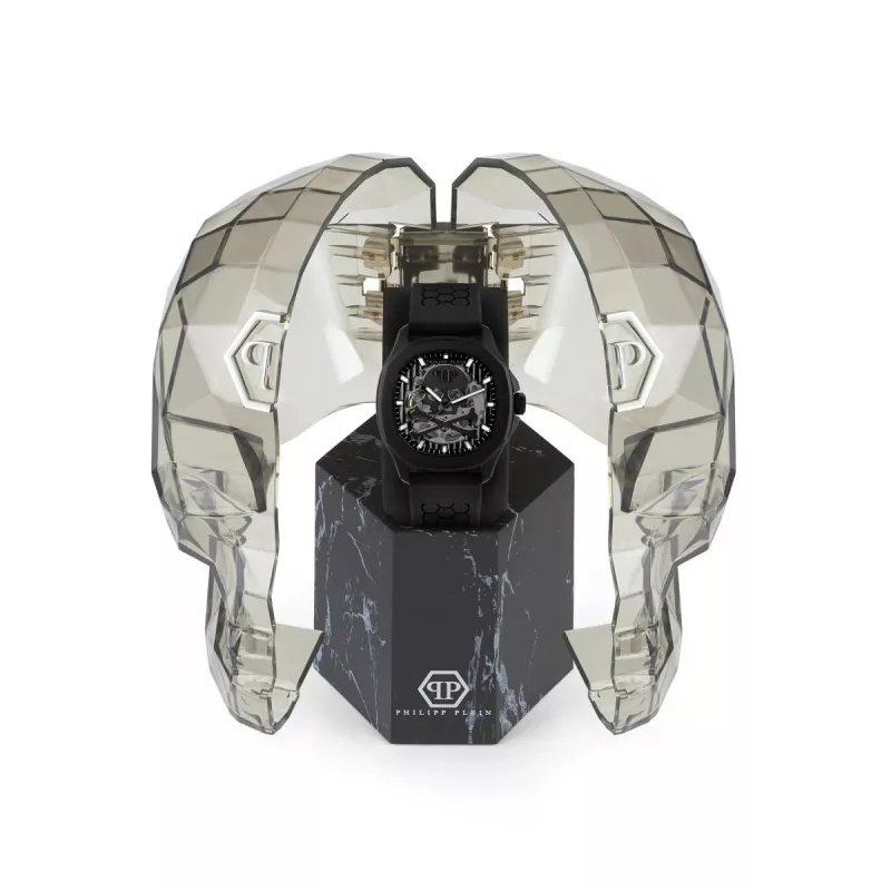 Philipp Plein The Skeleton Automatic Herrenuhr PWRAA0923 42mm Schwarzes Silikon