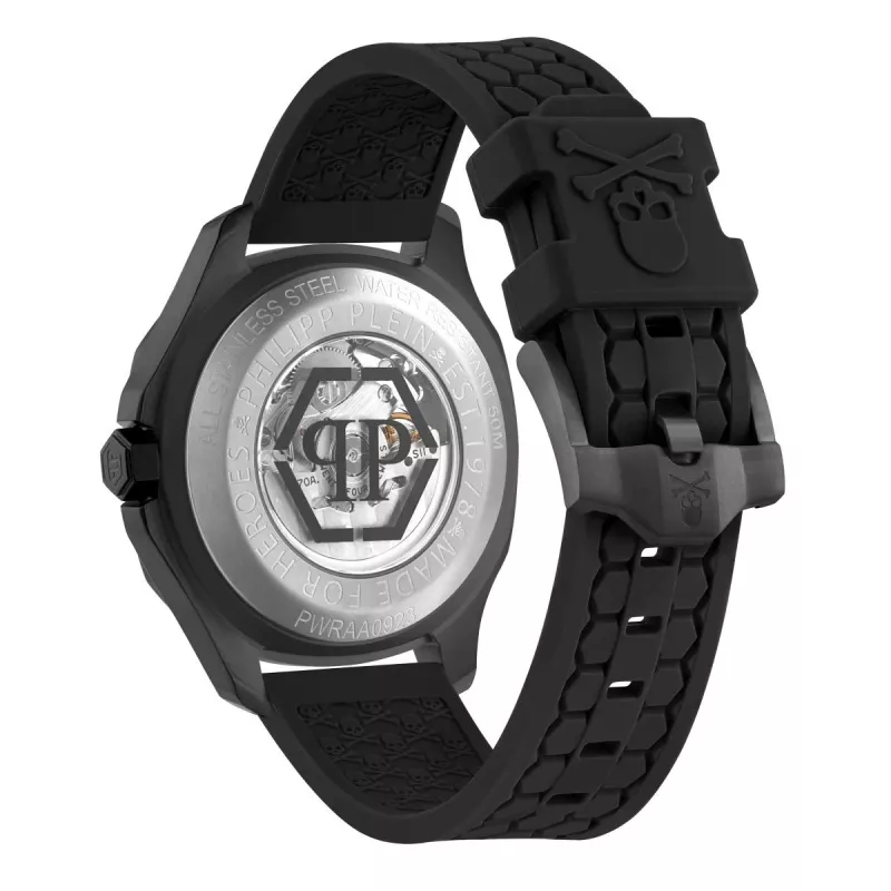Philipp Plein The Skeleton Automatic Herrenuhr PWRAA0923 42mm Schwarzes Silikon