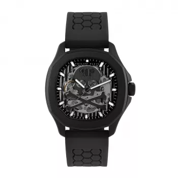 Philipp Plein The Skeleton Automatic Herrenuhr PWRAA0923 42mm Schwarzes Silikon