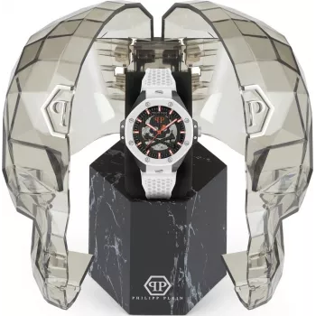 Philipp Plein The Skeleton Herren Automatikuhr PWPFA0724 46mm Schwarzes Silikon