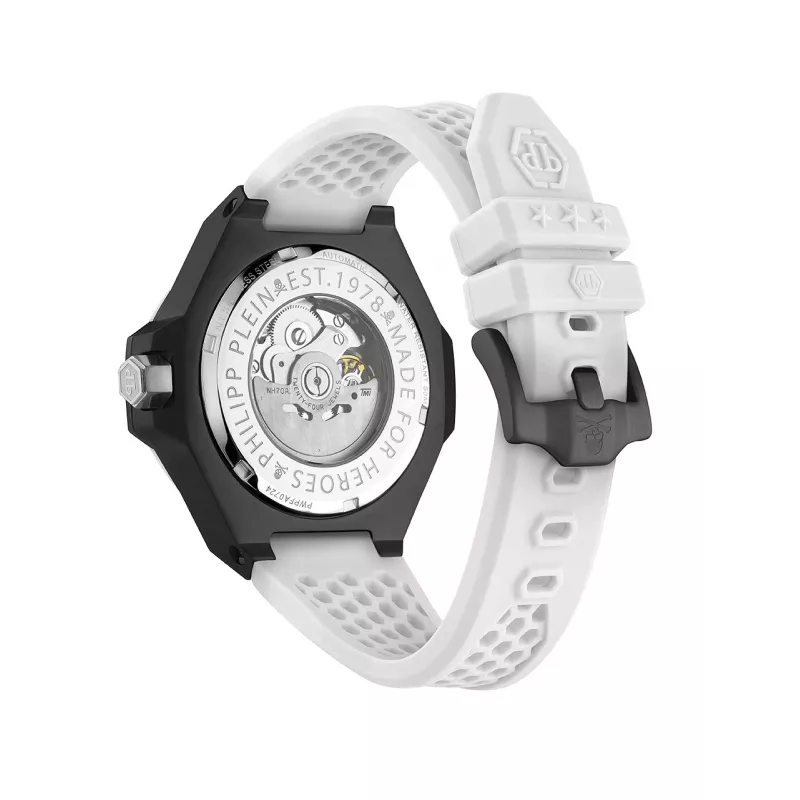 Philipp Plein The Skeleton Herren Automatikuhr PWPFA0724 46mm Schwarzes Silikon