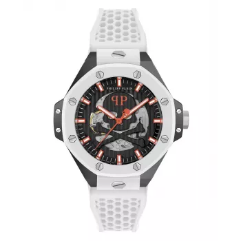 Philipp Plein The Skeleton Herren Automatikuhr PWPFA0724 46mm Schwarzes Silikon