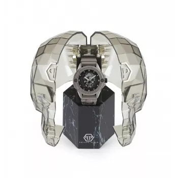 Philipp Plein The Skeleton Herrenuhr PWUBA0323 44mm Black IP Edelstahl Silikon