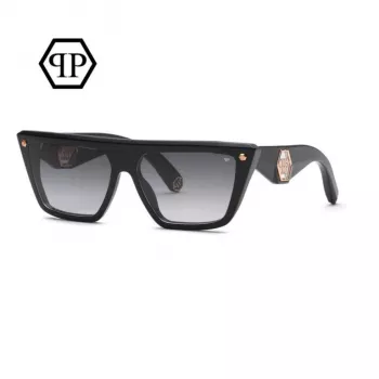 Philipp Plein Damen Cat-Eye-Sonnenbrille SPP172S530700 Schwarz Grau Verlauf 53mm