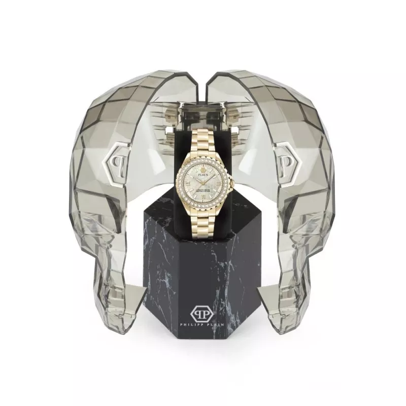 Philipp Plein Damen PWPOA0624 The G.O.A.T. Quarz Analoguhr 38 mm Roségold-Ton
