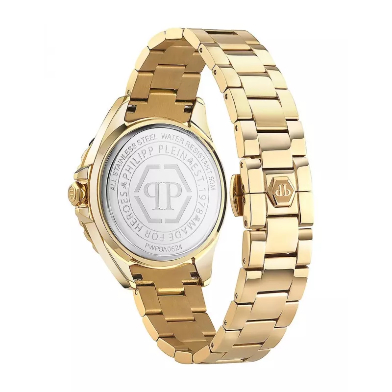 Philipp Plein Damen PWPOA0624 The G.O.A.T. Quarz Analoguhr 38 mm Roségold-Ton