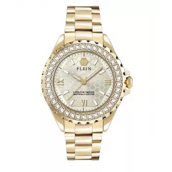 Philipp Plein Damen PWPOA0624 The G.O.A.T. Quarz Analoguhr 38 mm Roségold-Ton