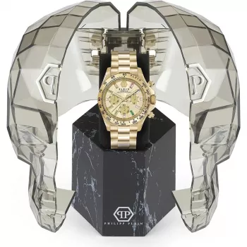 Philipp Plein Damen PWSBA0223 Quarz Analog Uhr 38mm Roségold Edelstahl