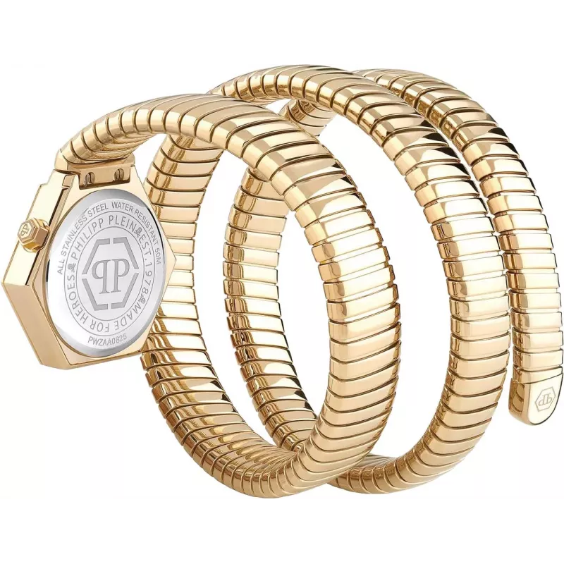 Philipp Plein Damen PWZAA0825 The $kull Quarzuhr 28mm Roségold Edelstahl Schwarzes Silikon