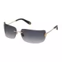 Philipp Plein Damen-Sonnenbrille SPP027S950300 - Oversized Square Shield, Schwarzer Acetatrahmen, Graue Gradientengläser, UV400-Schutz