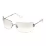 Philipp Plein Damen-Sonnenbrille SPP027V95579X - Oversize schwarzer Rahmen, graue Gläser, UV400-Schutz