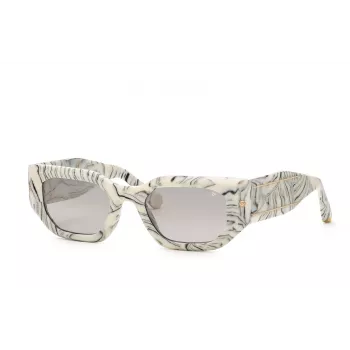 Philipp Plein Damen-Sonnenbrille SPP066M5109YL - Schwarz/Gold-Farbener Rahmen, Graue Gläser, 51/21/135 mm