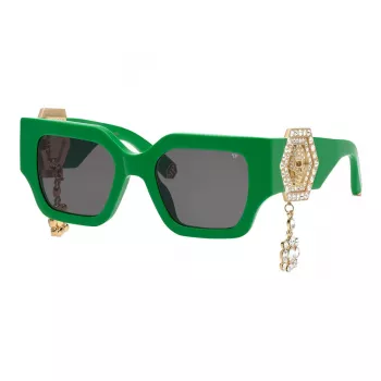 Philipp Plein Damen-Sonnenbrille SPP103S510D80 Schwarz Grau Verlauf 51mm