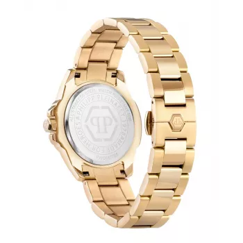 Philipp Plein Damenuhr The $kull Quarz 38mm Edelstahl Schwarzes Zifferblatt Silikonarmband PWOFA0725