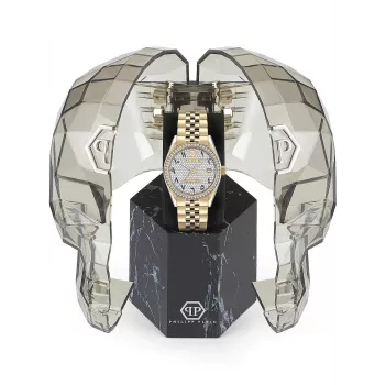 Philipp Plein Damenuhr PW2BA0223 38mm Roségold-Ton Edelstahl Weißes Silikon