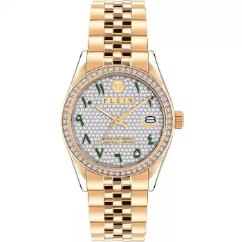 Philipp Plein Damenuhr PW2BA0223 38mm Roségold-Ton Edelstahl Weißes Silikon