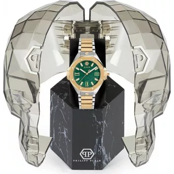 Philipp Plein Damenuhr PWBDA0724 39mm Quarz Edelstahl Silikon Schwarz