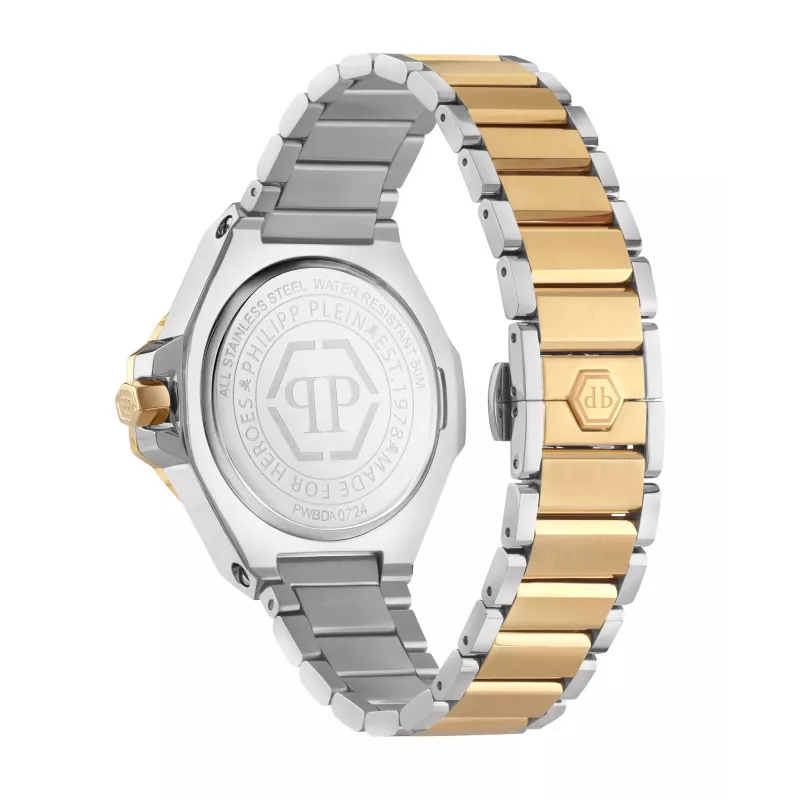 Philipp Plein Damenuhr PWBDA0724 39mm Quarz Edelstahl Silikon Schwarz