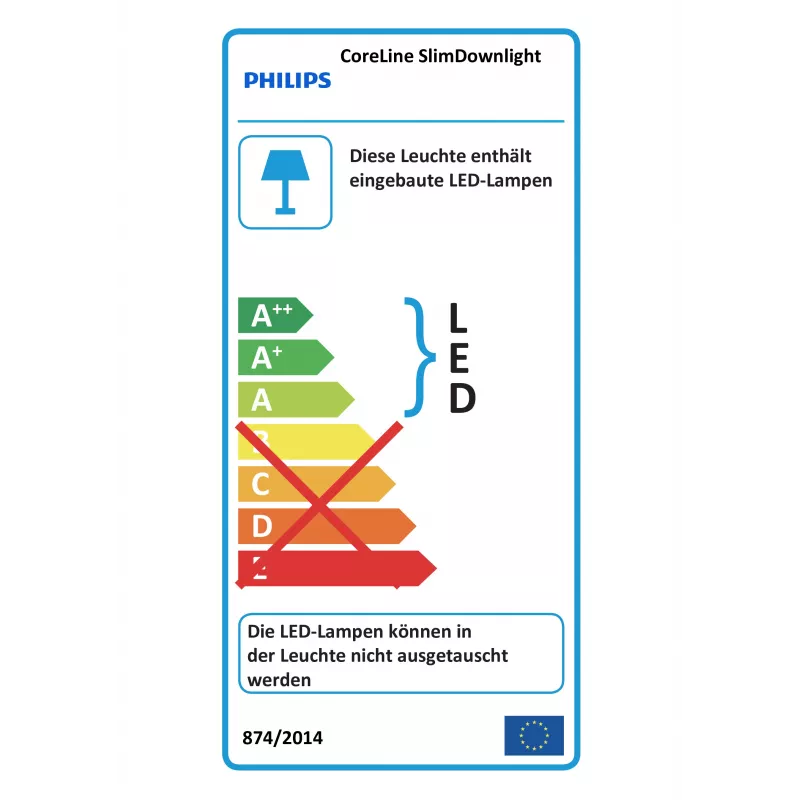 Philips CoreLine DN145B LED20S/840 LED Slim Downlight 2100lm 4000K DALI Weiß
