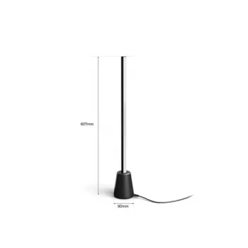 Philips Hue Gradient Play Tischleuchte Smart LED, E27, 7,5 W, 1100 lm, Tunable White & 16 Millionen Farben, Schwarz