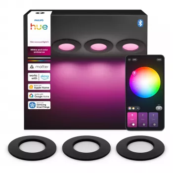 Philips Hue White & Color Ambiance Slim Recessed Light S x3 - Schwarz