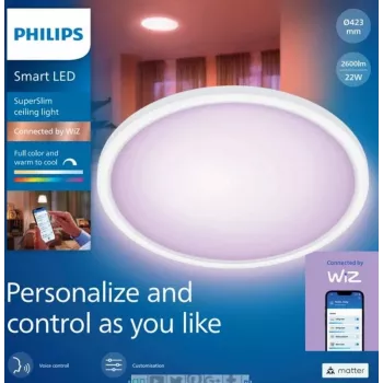 Philips Hue White and Color Ambiance Surimu 22W Smart LED Panel Light 2050lm 2000-6500K RGB Bluetooth Zigbee
