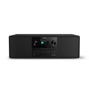 Philips TAM6500/10 Micro-Hi-Fi-System mit Bluetooth, CD, USB, FM-Radio, Schwarz