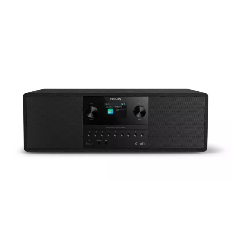 Philips TAM6500/10 Micro Hi-Fi System mit Bluetooth, CD, USB, FM-Radio, Schwarz