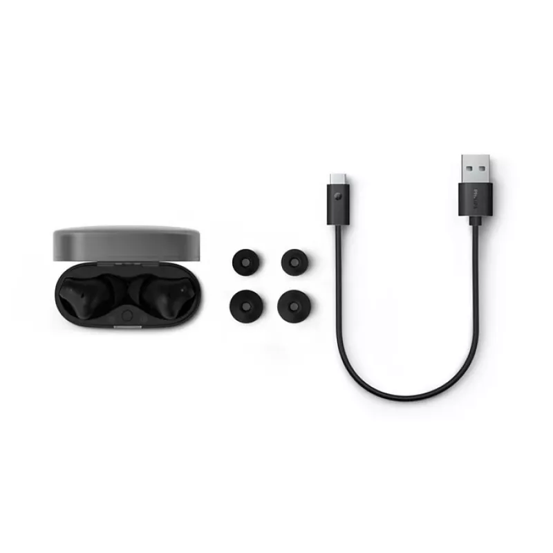 PHILIPS Kabellose Ohrhörer TAT2000BK/00 True Wireless In-Ear Bluetooth 5.0 mit Ladecase, IPX4 Spritz- und Schweißschutz, Eingebautes Mikrofon, Schwarz