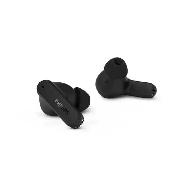 PHILIPS Kabellose Ohrhörer TAT2000BK/00 True Wireless In-Ear Bluetooth 5.0 mit Ladecase, IPX4 Spritz- und Schweißschutz, Eingebautes Mikrofon, Schwarz