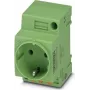 Phoenix Contact EO-CF/PT/GN Schaltschrank-Steckdose, Typ F Schuko, Push-in, Grün, 250V/16A, IP20, 804039