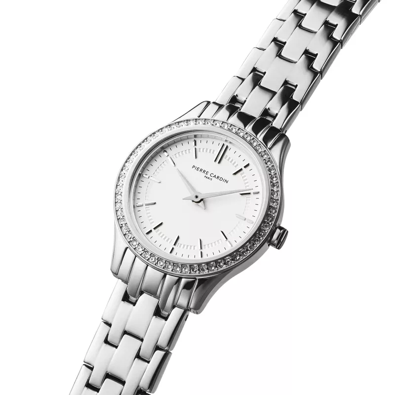 Pierre Cardin CF.0601.SJ Damen-Quarzuhr – 30 mm Edelstahl, silbernes Zifferblatt