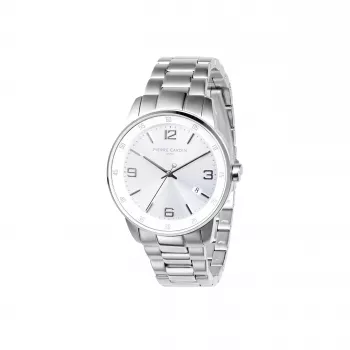 Pierre Cardin Herren Analog Quarzuhr CMR.0006 40mm Edelstahl Schwarzes Zifferblatt Lederarmband