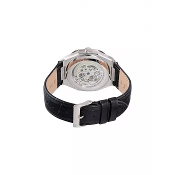Pierre Cardin Herren Quarz Analog Uhr CF.1002.LB.2 42mm Edelstahl Schwarzes Zifferblatt Lederarmband