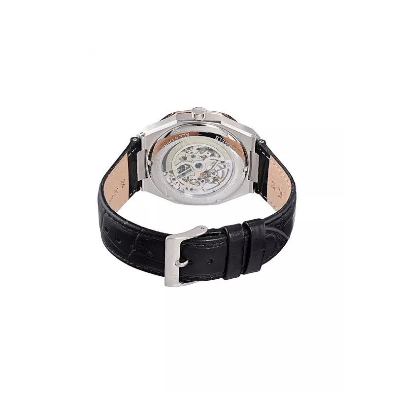 Pierre Cardin Herren Quarz Analog Uhr CF.1002.LB.2 42mm Edelstahl Schwarzes Zifferblatt Lederarmband