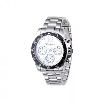Pierre Cardin Herren-Quarz-Armbanduhr CNI.0012 40mm Edelstahlgehäuse Schwarzes Lederarmband