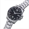 Pierre Cardin Herren Quarz Analog Uhr CNI.0026 40mm Edelstahlgehäuse Schwarzes Lederarmband