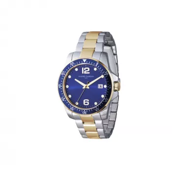 Pierre Cardin Herren Quarzuhr CNI.0031 40mm Edelstahlgehäuse Schwarzes Zifferblatt Lederarmband