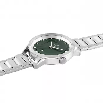 Pierre Cardin Herrenuhr CCP.5028 (45 mm) Edelstahlgehäuse Schwarzes Zifferblatt Lederarmband