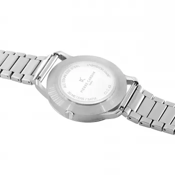 Pierre Cardin Herrenuhr CLC.6001 43mm Edelstahl Quarz Analog Schwarzes Zifferblatt Lederarmband