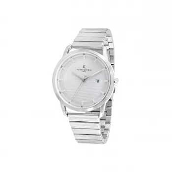 Pierre Cardin Herrenuhr CLC.6001 43mm Edelstahl Quarz Analog Schwarzes Zifferblatt Lederarmband