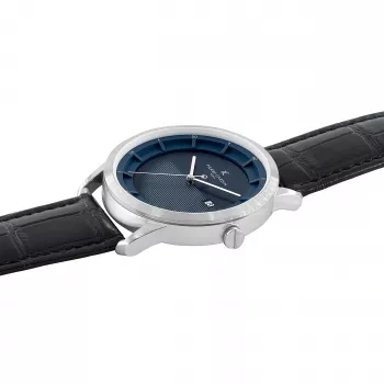 Pierre Cardin Herrenuhr CLC.6004 43mm Edelstahl Leder Schwarzes Zifferblatt