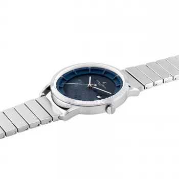 Pierre Cardin Herrenuhr CLC.6005 43mm Edelstahl Quarz Analog Schwarz Zifferblatt Lederarmband