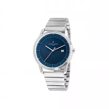 Pierre Cardin Herrenuhr CLC.6005 43mm Edelstahl Quarz Analog Schwarz Zifferblatt Lederarmband