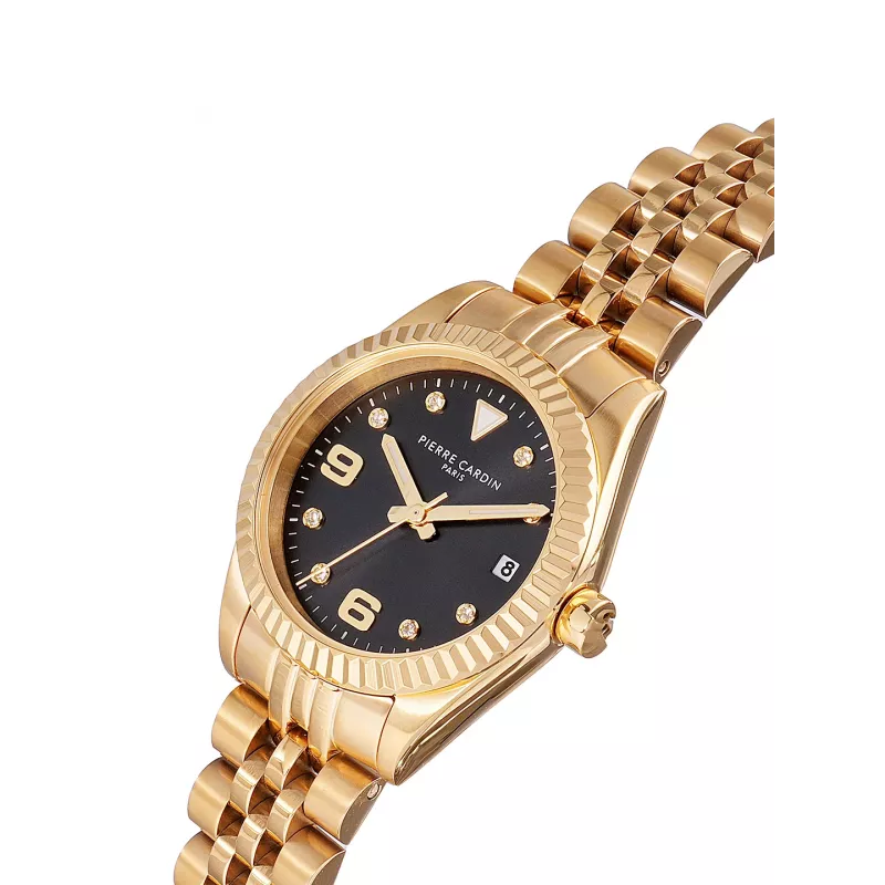 Pierre Cardin Damenuhr CF.1012.MG.1 Quarz Analog Uhr 28mm Goldfarben Edelstahl