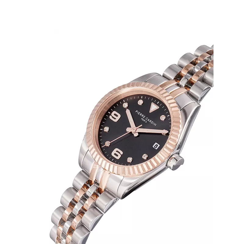 Pierre Cardin Damen Montmartre Quarz Analog Uhr CF.1012.MU.1 - 28mm Silber Edelstahl Mesh