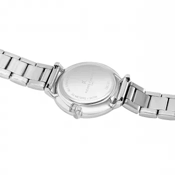 Pierre Cardin Damen-Quarz-Armbanduhr CBC.5002 32mm Edelstahlgehäuse Weißes Zifferblatt Schwarzes Lederarmband
