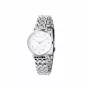 Pierre Cardin Damen-Quarz-Armbanduhr CCM.0550 32mm Edelstahlgehäuse Silbernes Zifferblatt Schwarzes Lederband