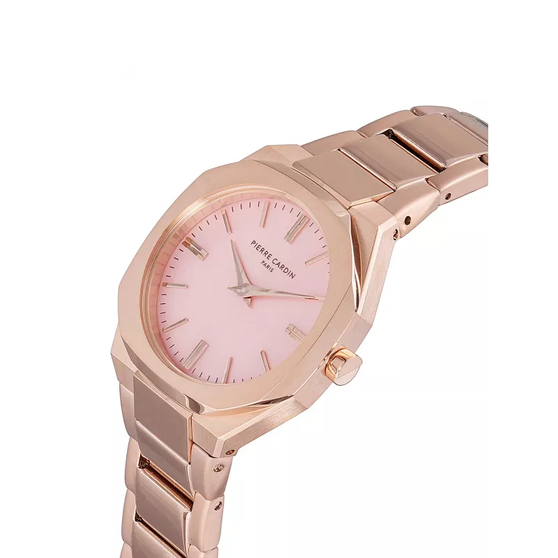 Pierre Cardin Damen-Quarz-Analoguhr CF.1008.MR 32mm Roségoldfarbenes Edelstahl-Mesh
